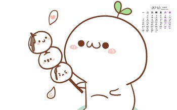 2016年3月日历可爱的颜文字桌面壁纸