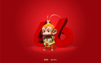 2016猴年新年快乐桌面壁纸