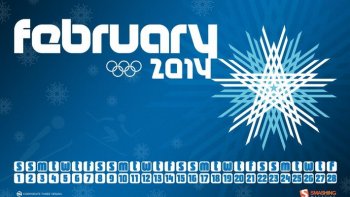 精选2014年2月日历宽屏壁纸