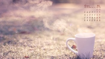 2017年4月日系白色小清新静物唯美高清日历壁纸