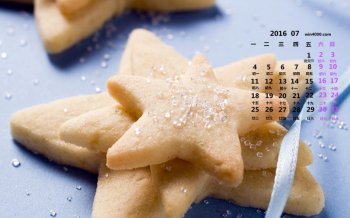 2016年7月日历香甜饼干电脑桌面壁纸下载