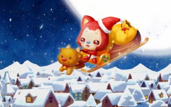 阿狸圣诞节礼物桌面壁纸