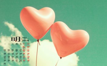 天空白云爱心心形气球桌面图片壁纸