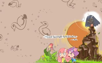 卡通动漫米亚米拉趣味漫画文字桌面壁纸图片