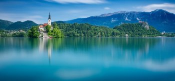 斯洛文尼亚布莱德,布莱德湖,美丽的自然风景桌面壁纸
