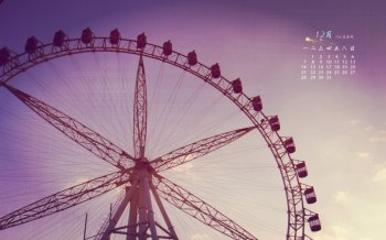 2015年12月日历唯美摩天轮桌面壁纸下载8