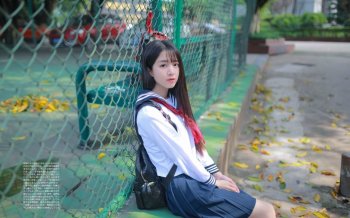 学生校服美女放学后主题日系写真桌面壁纸2下载