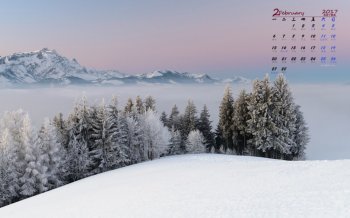 2017年2月唯美清新的高清风景桌面日历壁纸