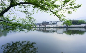 初夏唯美古建筑电脑壁纸