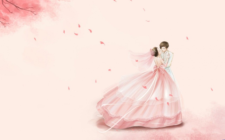 浪漫可爱情侣卡通主题背景图片