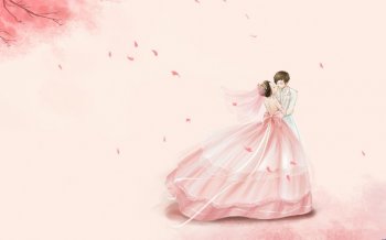 浪漫可爱情侣卡通主题背景图片