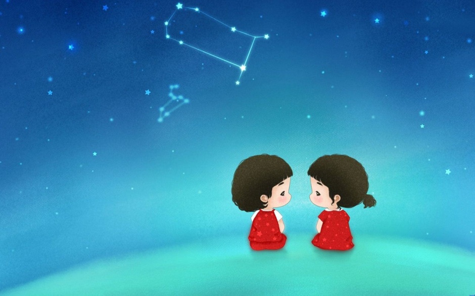 浪漫可爱情侣卡通主题背景图片