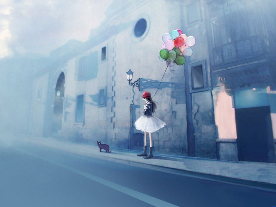 小清新非主流唯美女生意境背景图片