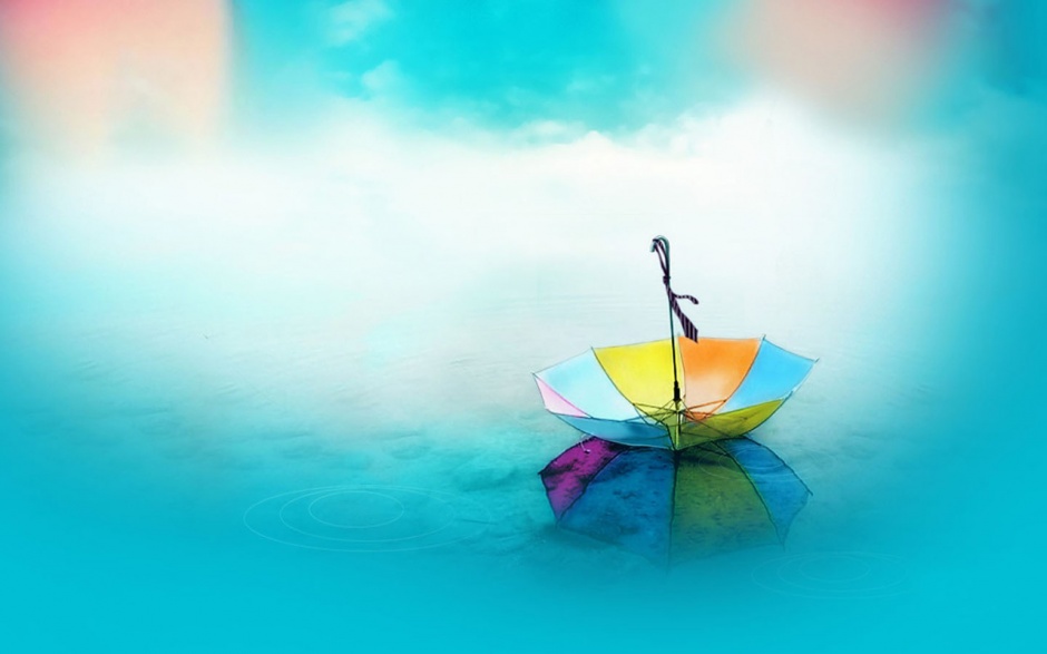 跌落的雨伞简约清新背景图