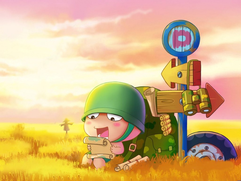 炮炮兵可爱卡通图片背景素材