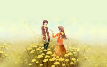 高清卡通浪漫情侣背景图片