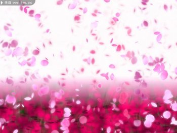 唯美梦幻的粉色花瓣ppt背景图片