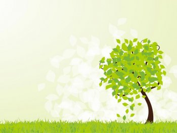 绿色的卡通树ppt背景图