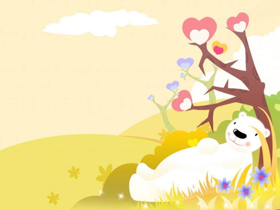 唯美淡雅卡通ppt背景图片