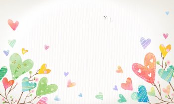 带爱心的唯美淡雅背景图片