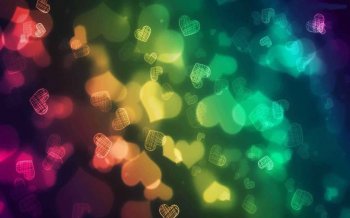 彩色梦幻唯美爱心背景图片