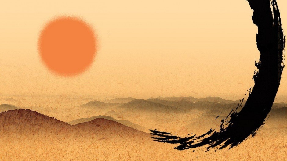 淡雅中国风水墨画背景素材