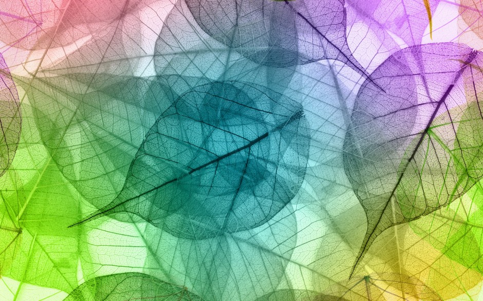 炫酷高清树叶ppt背景图