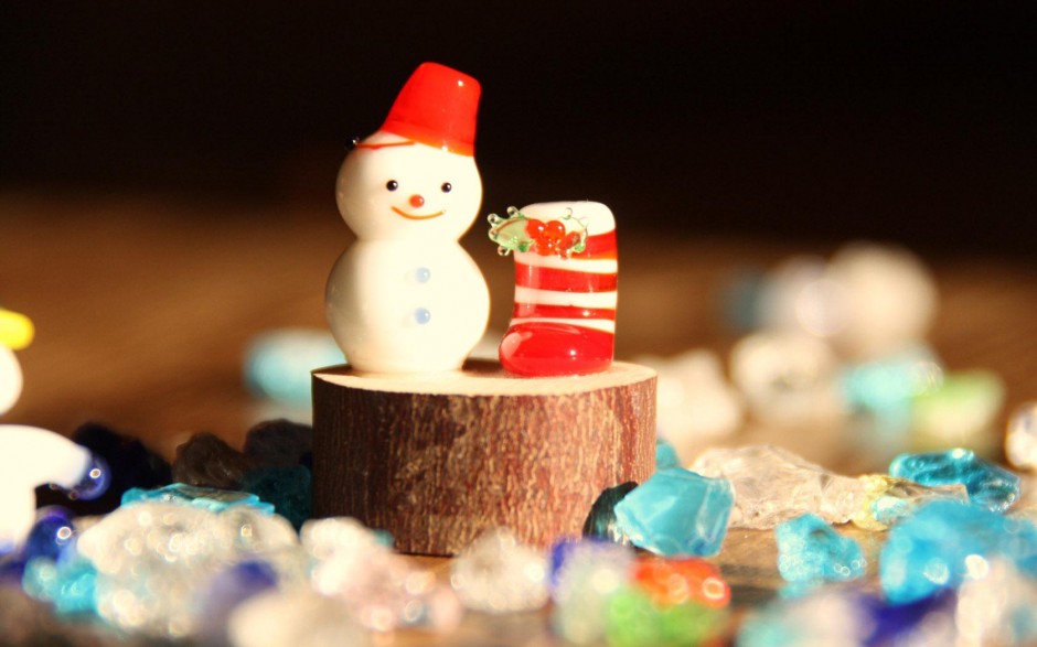 可爱的白色雪人ppt背景图片