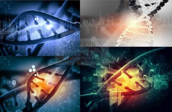 简单的断开的DNA医疗科技ppt背景图