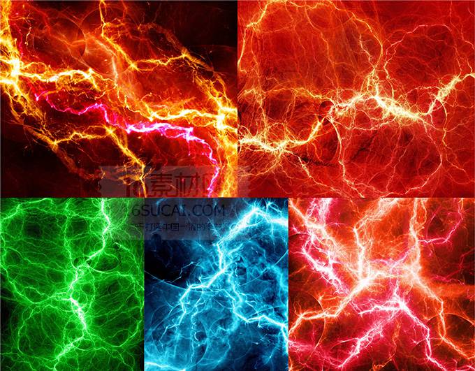高清炫酷闪电ppt背景图片
