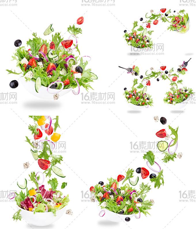 蔬菜沙拉小清新创意背景图