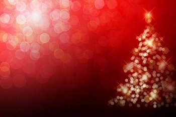 圣诞树与光斑梦幻ppt背景图片