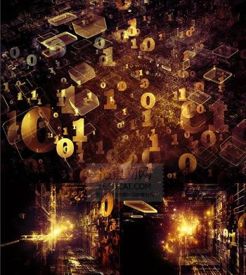 ppt时尚科技背景图片金色数字