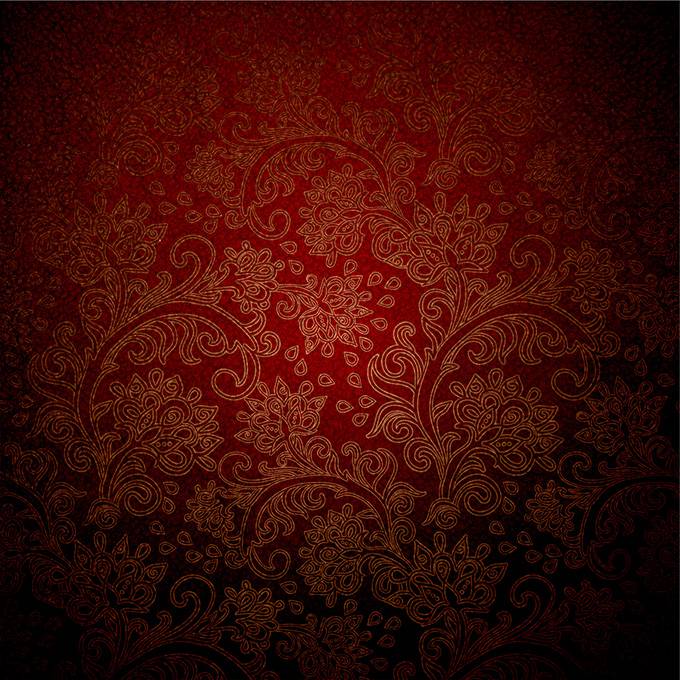 古典欧式花纹深红色背景图片