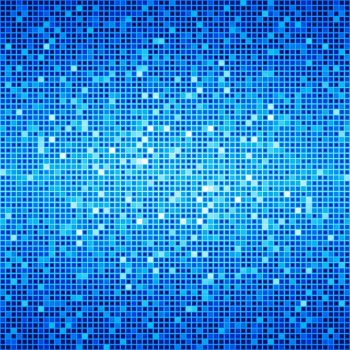蓝色渐变马赛克背景图