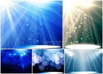 梦幻绚丽蓝色光线背景图