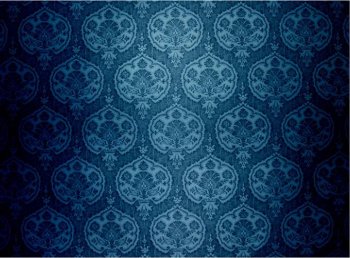 古典蓝色锦缎花纹背景图片
