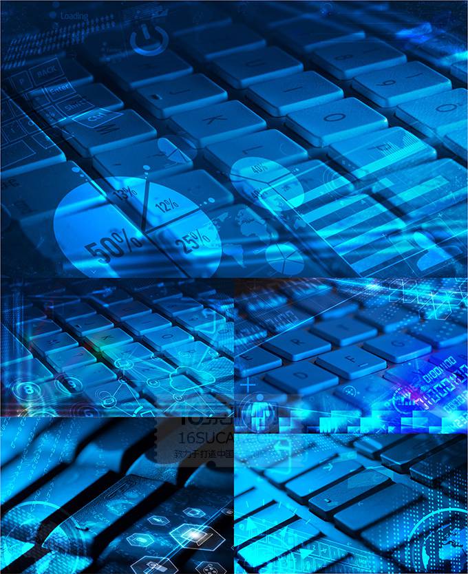 iphone键盘蓝色科技色彩背景图