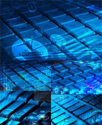 iphone键盘蓝色科技色彩背景图