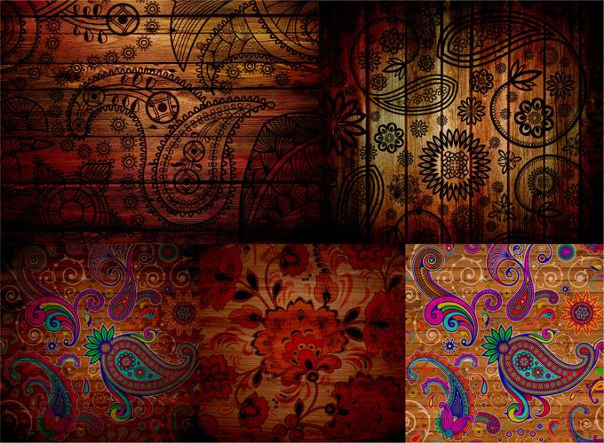 背景图片简约多彩花边