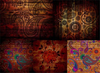 背景图片简约多彩花边