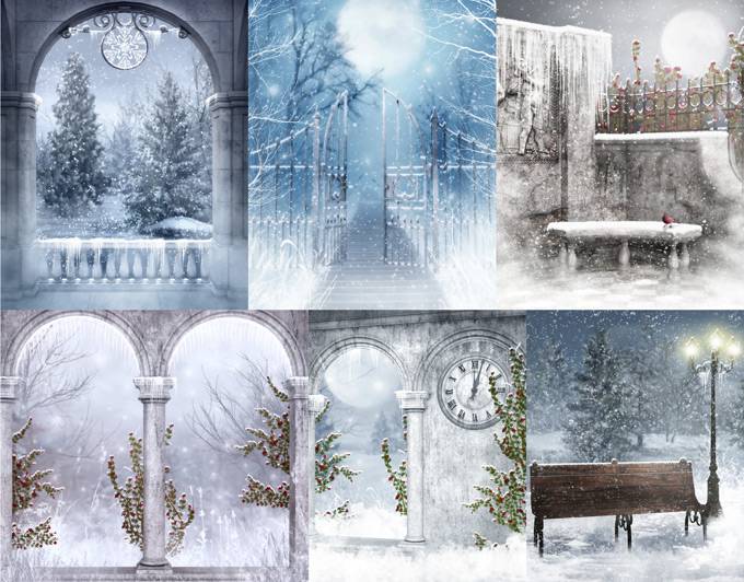 可爱的雪花纷飞背景图片