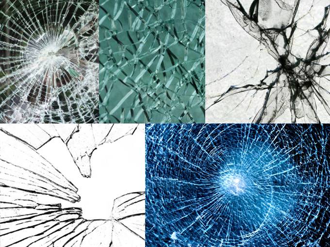 清新淡雅的玻璃裂纹背景图片