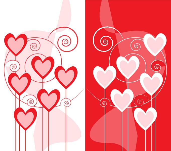 可爱心形图案桌面背景图片