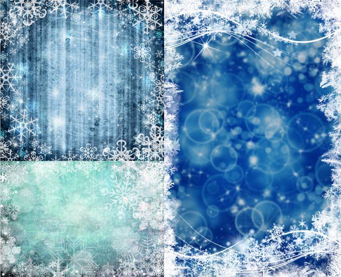 小清新唯美雪花风景背景图