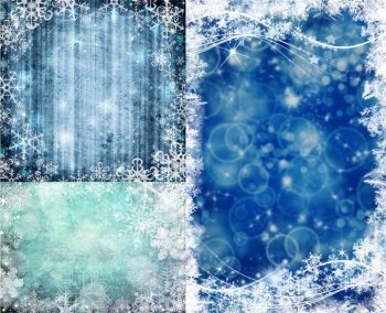 小清新唯美雪花风景背景图