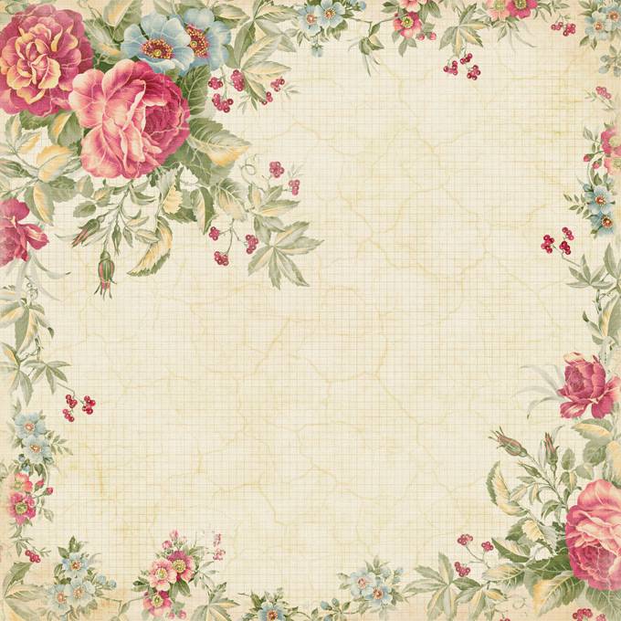 qq复古花卉背景墙图片