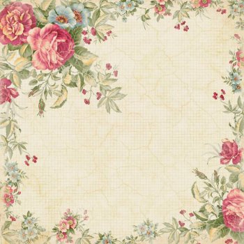 qq复古花卉背景墙图片