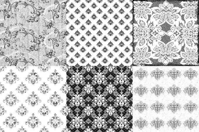 平铺花纹黑白背景图片