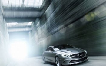 银色的汽车奔驰concept style coupe图片